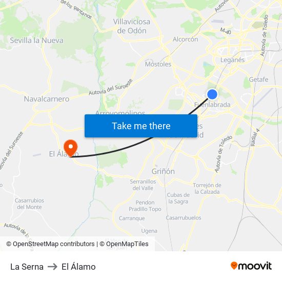 La Serna to El Álamo map
