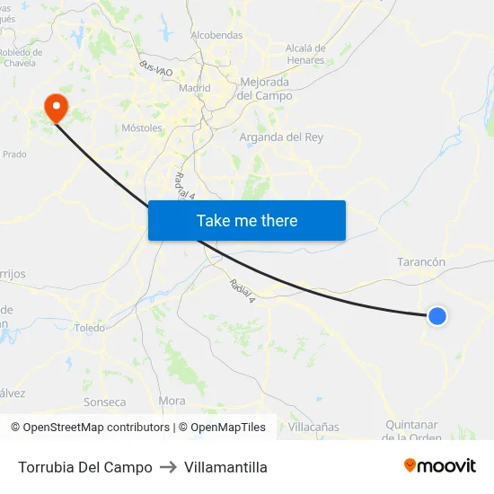 Torrubia Del Campo to Villamantilla map