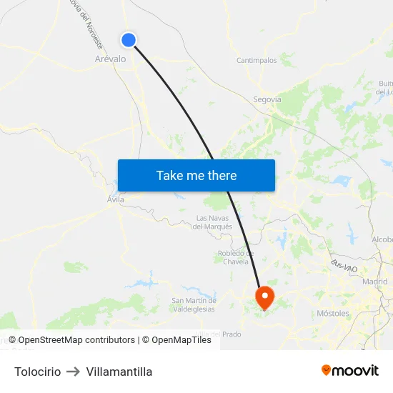 Tolocirio to Villamantilla map