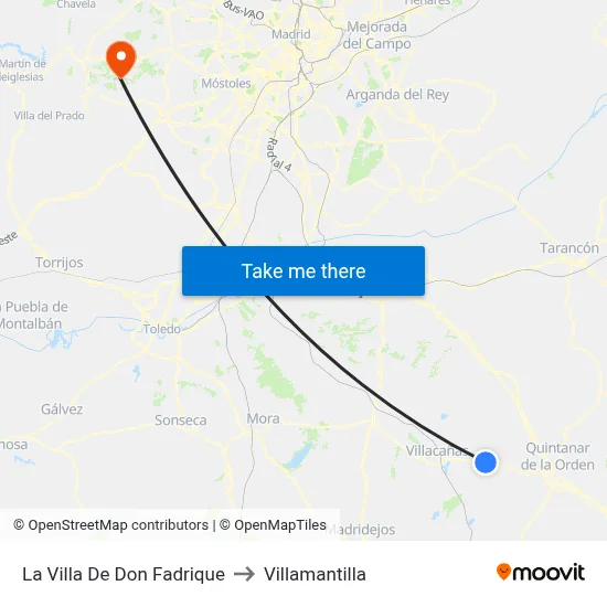 La Villa De Don Fadrique to Villamantilla map