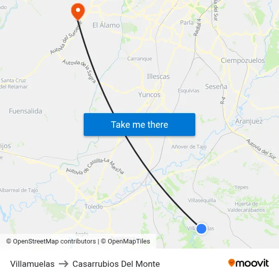 Villamuelas to Casarrubios Del Monte map