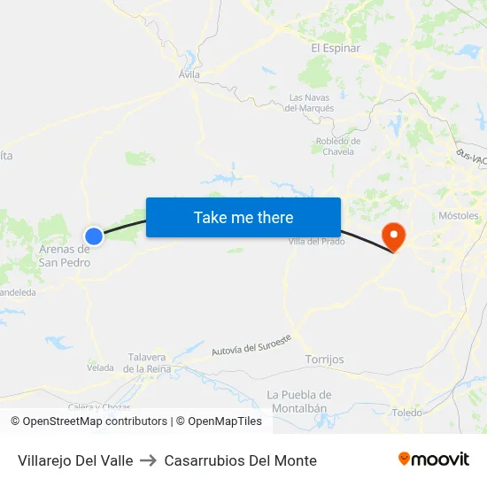 Villarejo Del Valle to Casarrubios Del Monte map