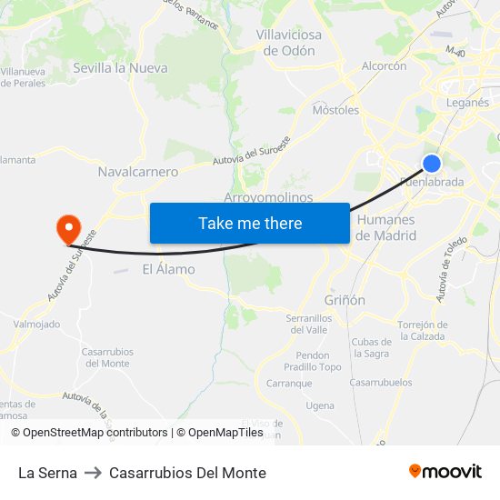 La Serna to Casarrubios Del Monte map