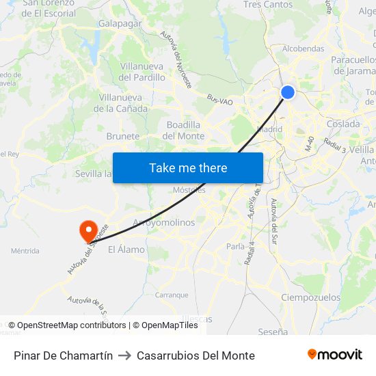 Pinar De Chamartín to Casarrubios Del Monte map