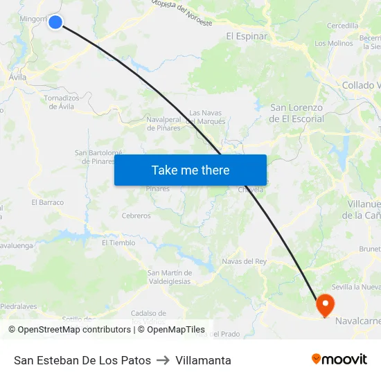 San Esteban De Los Patos to Villamanta map