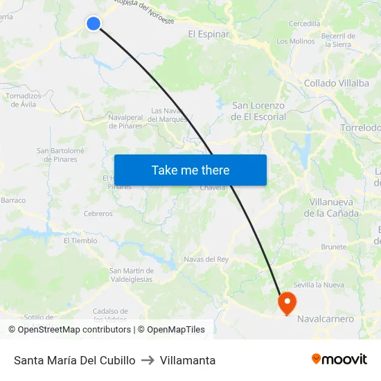 Santa María Del Cubillo to Villamanta map