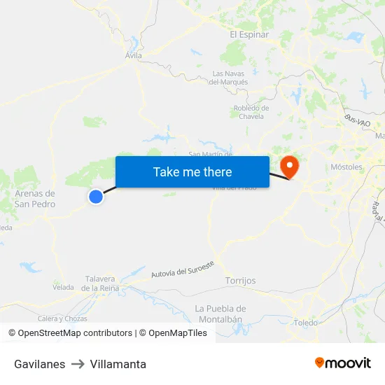 Gavilanes to Villamanta map