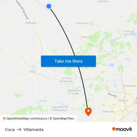 Coca to Villamanta map