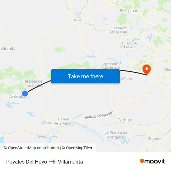 Poyales Del Hoyo to Villamanta map