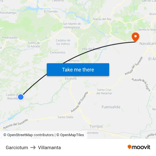 Garciotum to Villamanta map
