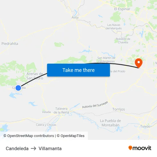Candeleda to Villamanta map