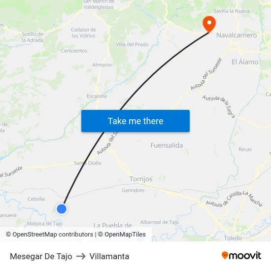 Mesegar De Tajo to Villamanta map