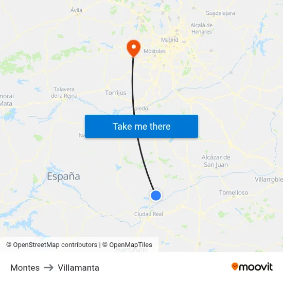 Montes to Villamanta map