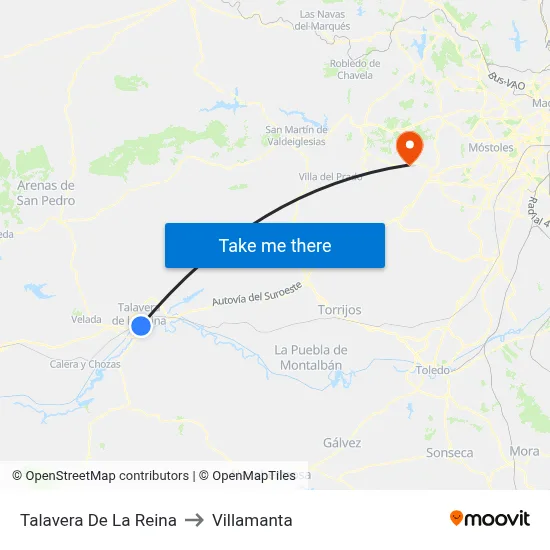 Talavera De La Reina to Villamanta map
