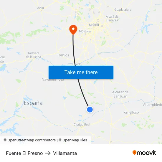 Fuente El Fresno to Villamanta map