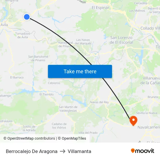 Berrocalejo De Aragona to Villamanta map
