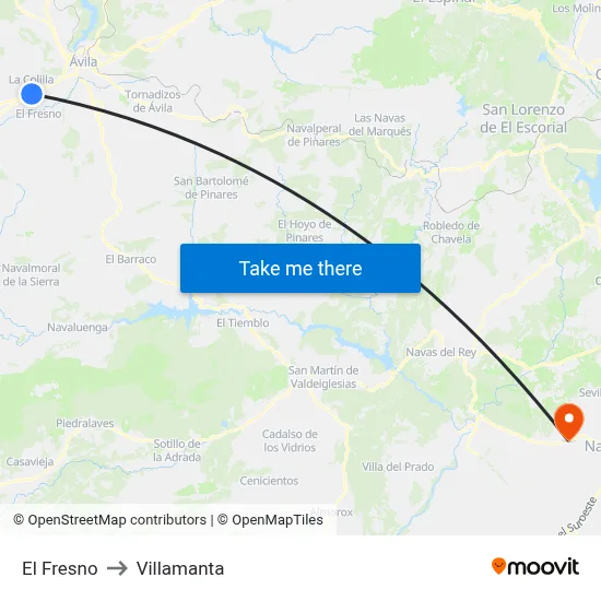 El Fresno to Villamanta map