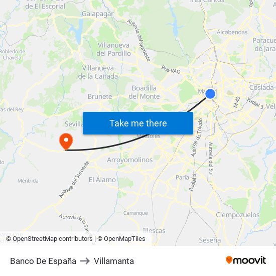 Banco De España to Villamanta map