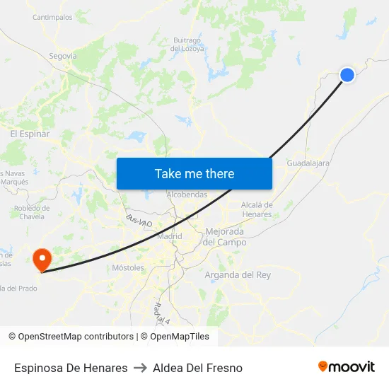 Espinosa De Henares to Aldea Del Fresno map