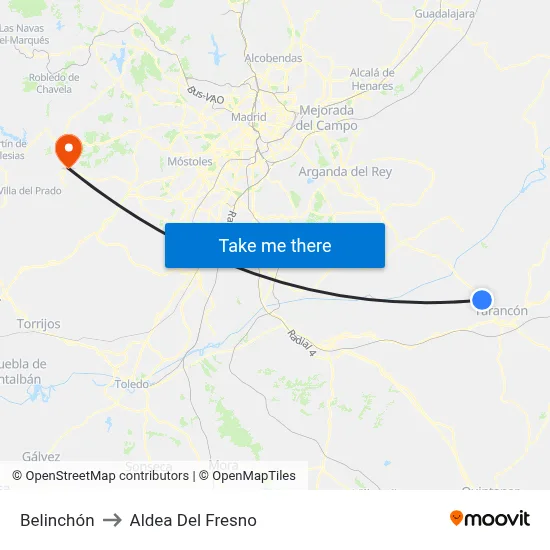 Belinchón to Aldea Del Fresno map