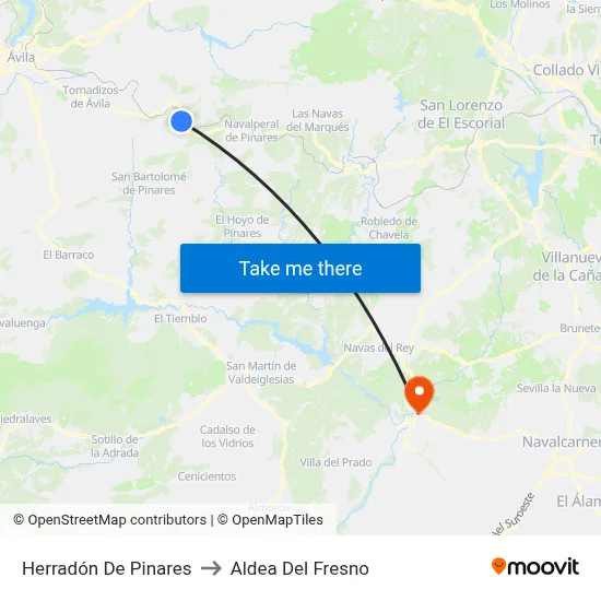 Herradón De Pinares to Aldea Del Fresno map