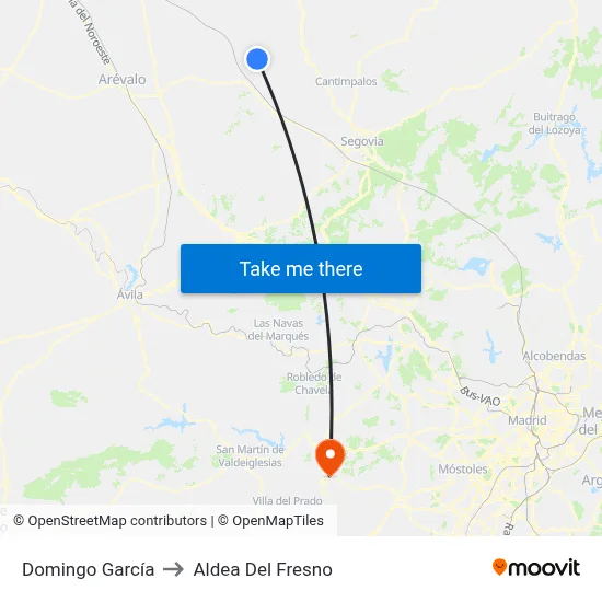 Domingo García to Aldea Del Fresno map