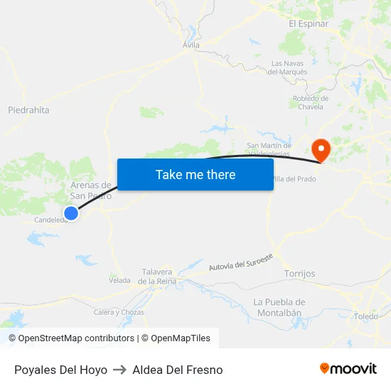Poyales Del Hoyo to Aldea Del Fresno map