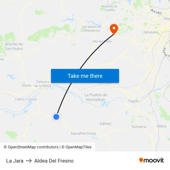 La Jara to Aldea Del Fresno map