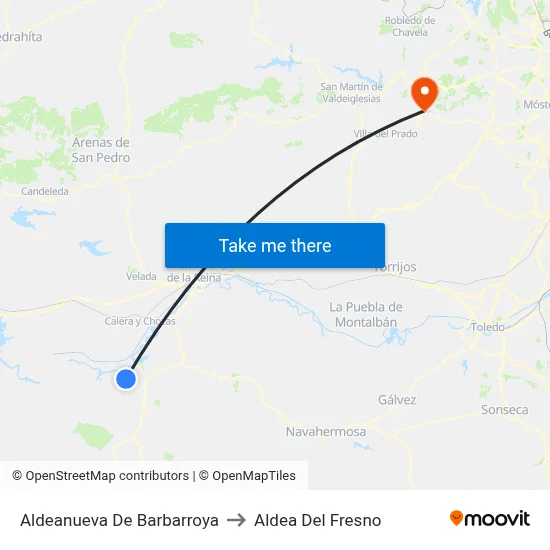 Aldeanueva De Barbarroya to Aldea Del Fresno map
