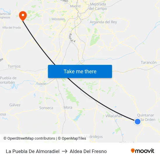 La Puebla De Almoradiel to Aldea Del Fresno map