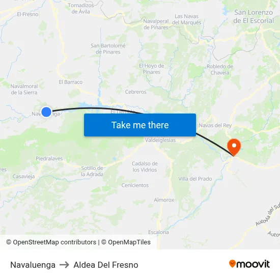 Navaluenga to Aldea Del Fresno map