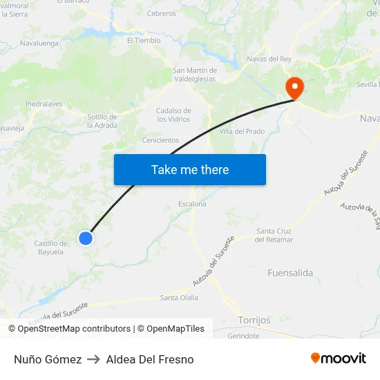Nuño Gómez to Aldea Del Fresno map