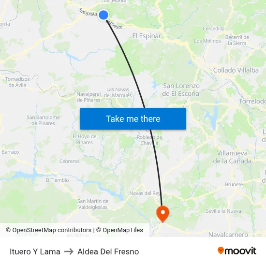 Ituero Y Lama to Aldea Del Fresno map