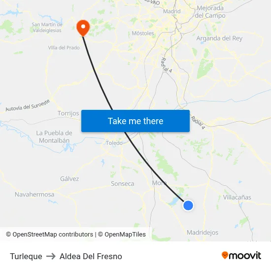 Turleque to Aldea Del Fresno map