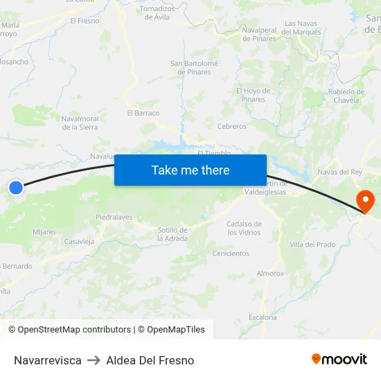 Navarrevisca to Aldea Del Fresno map