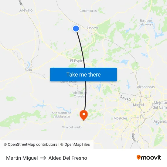 Martín Miguel to Aldea Del Fresno map