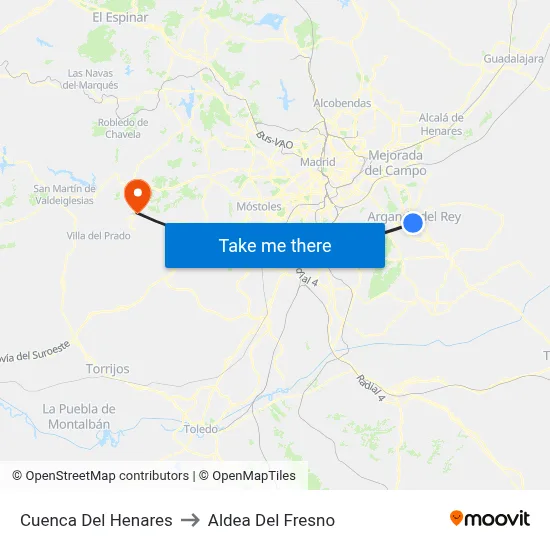 Cuenca Del Henares to Aldea Del Fresno map