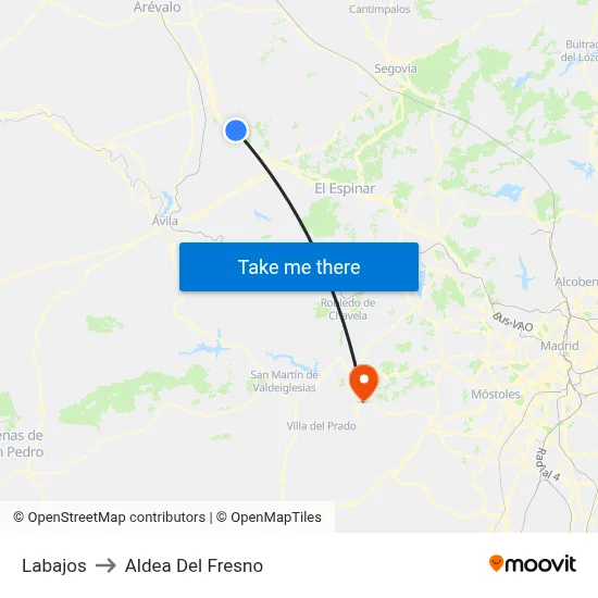 Labajos to Aldea Del Fresno map
