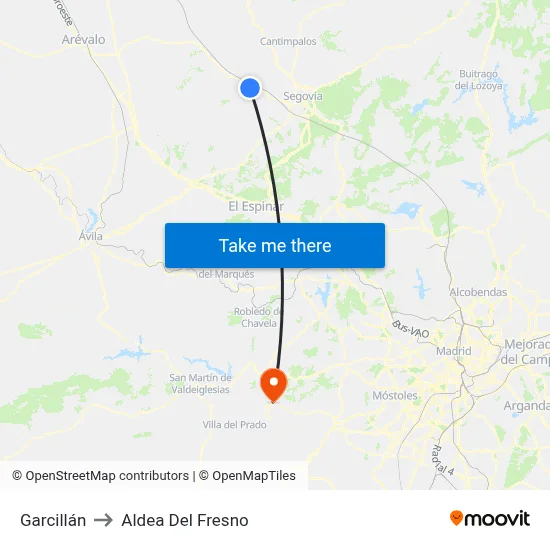 Garcillán to Aldea Del Fresno map