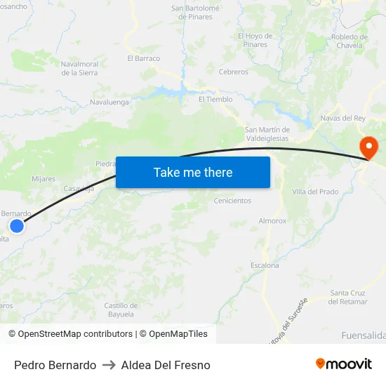 Pedro Bernardo to Aldea Del Fresno map