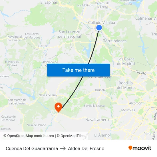 Cuenca Del Guadarrama to Aldea Del Fresno map