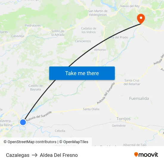 Cazalegas to Aldea Del Fresno map