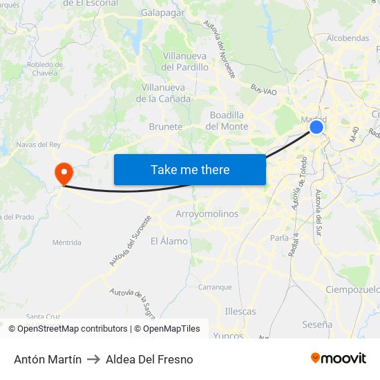 Antón Martín to Aldea Del Fresno map