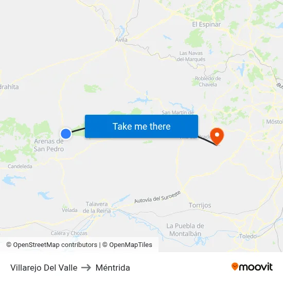 Villarejo Del Valle to Méntrida map