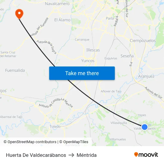 Huerta De Valdecarábanos to Méntrida map