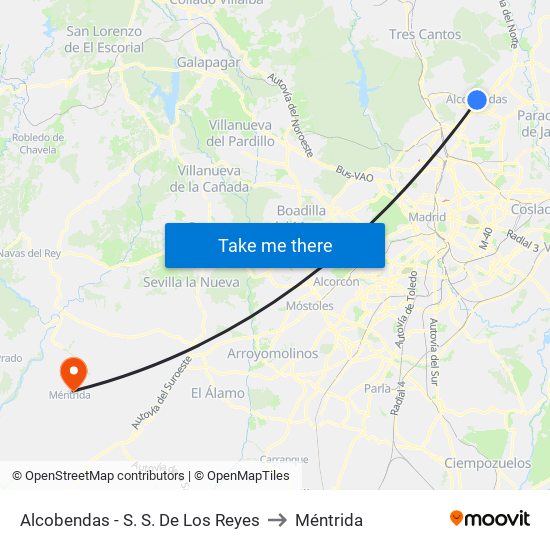 Alcobendas - S. S. De Los Reyes to Méntrida map