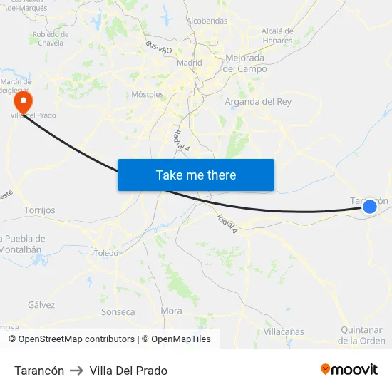 Tarancón to Villa Del Prado map