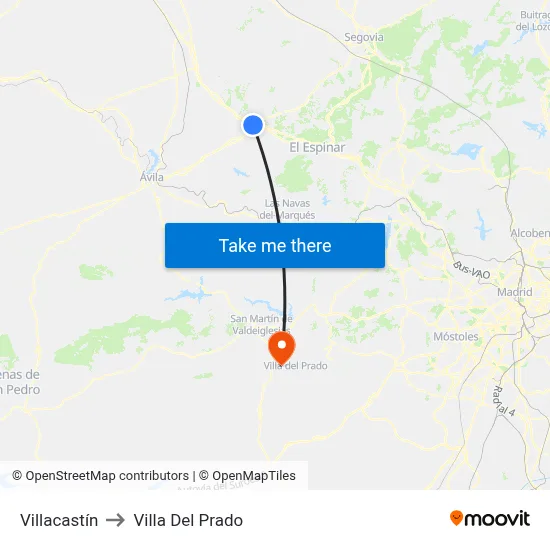 Villacastín to Villa Del Prado map