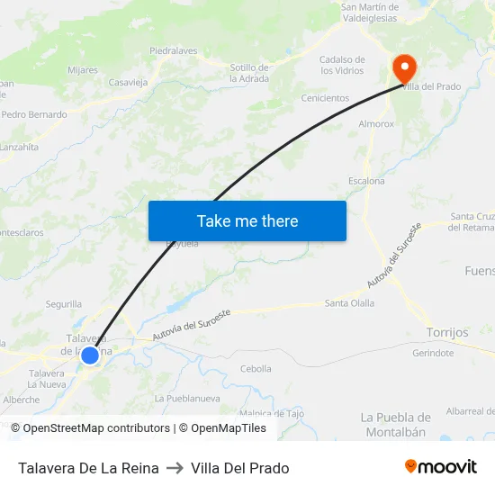 Talavera De La Reina to Villa Del Prado map