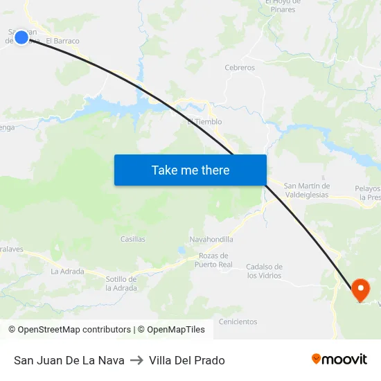 San Juan De La Nava to Villa Del Prado map